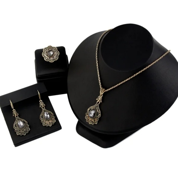 Turkish Vintage Style Jewelry Set forWomen,NEW,3Pcs,WeddingHandmadeGift - Picture 4 of 10